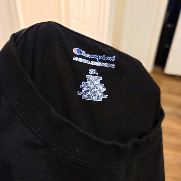 Champion Black Brushstroke Script Tee - Picture 3 of 6